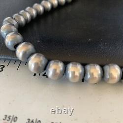 Native American Navajo Pearls 10mm Beads 8 Sterling Silver Bracelet 14183