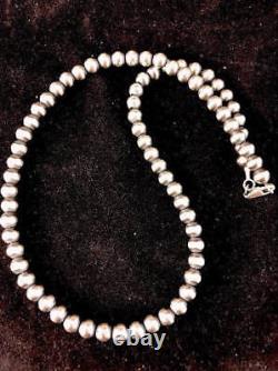 Native American Navajo Pearls 4mm Sterling Silver Bead Necklace 16 32 302