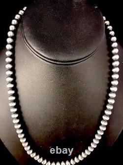 Native American Navajo Pearls 5mm Sterling Silver Bead Necklace 20 Sale 301