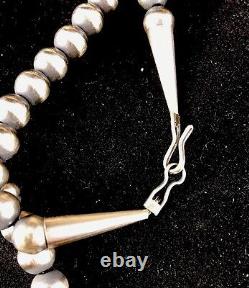 Native American Navajo Pearls 5mm Sterling Silver Bead Necklace 20 Sale 301