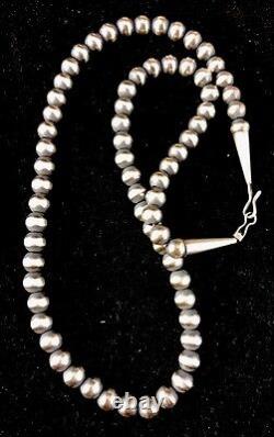 Native American Navajo Pearls 5mm Sterling Silver Bead Necklace 20 Sale 301