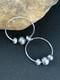 Native American Navajo Pearls Hoop Earrings Sterling Silver 3755