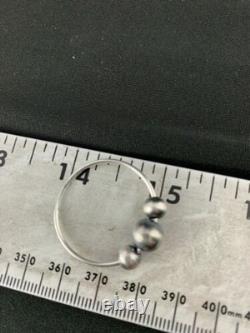 Native American Navajo Pearls Hoop Earrings Sterling Silver 3755