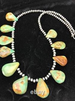 Native American Navajo Pearls St Silver Royston Turquoise Necklace D S427