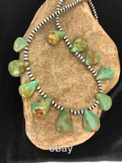 Native American Navajo Pearls St Silver Royston Turquoise Necklace D S427