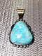 Native American Navajo Pendent Sterling Silver Turquoise 2 1/4 High