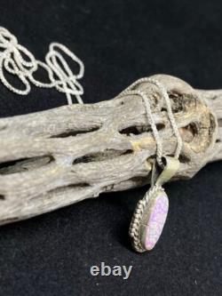 Native American Navajo Pink Fire Opal Sterling silver Pendant