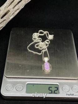 Native American Navajo Pink Fire Opal Sterling silver Pendant