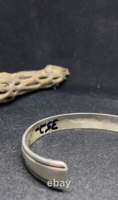 Native American Navajo Plain Sterling Silver Cuff Bracelet signed
