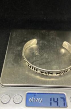 Native American Navajo Plain Sterling Silver Cuff Bracelet signed