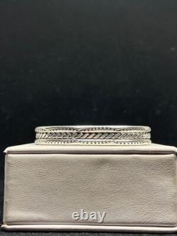 Native American Navajo Plain Sterling Twisted Silver Cuff Bracelet signed