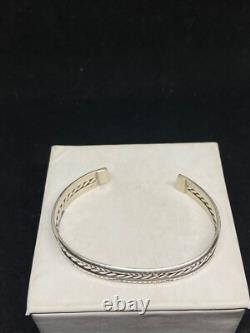 Native American Navajo Plain Sterling Twisted Silver Cuff Bracelet signed