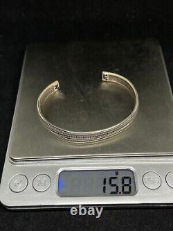 Native American Navajo Plain Sterling Twisted Silver Cuff Bracelet signed