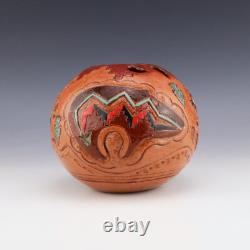 Native American Navajo Pottery Bowl By Irene & Ken White