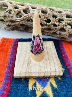 Native American Navajo Purple Spiny And Sterling Silver Ring Size 8