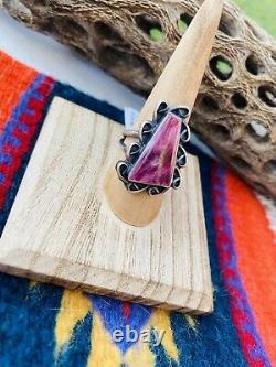 Native American Navajo Purple Spiny And Sterling Silver Ring Size 8