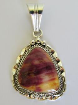Native American Navajo Purple Spiny Oyster Pendant By Samuel Yellowhair 2L