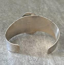 Native American Navajo RICK TOLINO Onyx ASYMMETRICAL Sterling LRG Bracelet 47g