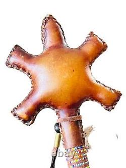 Native American Navajo Rawhide Turtle 13 Ceremonial Rattle By Larry Cly