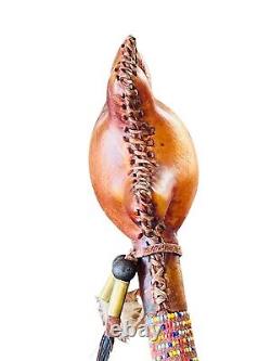 Native American Navajo Rawhide Turtle 13 Ceremonial Rattle By Larry Cly
