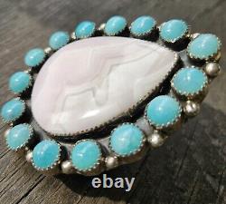 Native American Navajo Ring Pink Opal Sterling Silver Bernie Begay Tsosie BBT