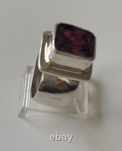 Native American Navajo Ronnie Willie Sterling Silver / Amethyst Ring Size 6