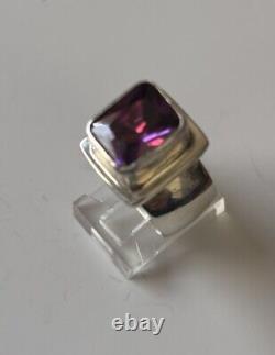 Native American Navajo Ronnie Willie Sterling Silver / Amethyst Ring Size 6