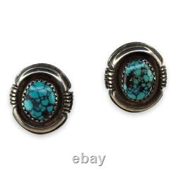 Native American Navajo Rosie Jacque Sterling Silver Turquoise Post Earrings