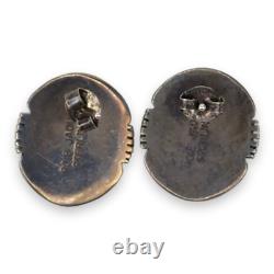 Native American Navajo Rosie Jacque Sterling Silver Turquoise Post Earrings
