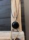 Native American Navajo Round Black Onyx 12kgf Sterling Silver Round Pendant