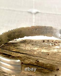 Native American Navajo SS 925 cuff with 14 kt overlay, nice design, maker HT 20gr