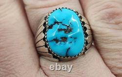 Native American Navajo Sadie Randolph Sleeping Beauty Turquoise Ring Mens 9.5