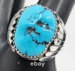 Native American Navajo Sadie Randolph Sleeping Beauty Turquoise Ring Mens 9.5