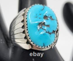 Native American Navajo Sadie Randolph Sleeping Beauty Turquoise Ring Mens 9.5