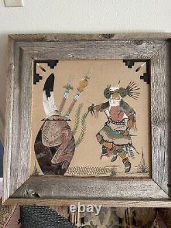 Native American Navajo Sand Painting Art Spirit Dancer Signed By J Begay