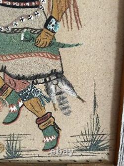 Native American Navajo Sand Painting Art Spirit Dancer Signed By J Begay