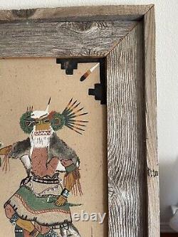 Native American Navajo Sand Painting Art Spirit Dancer Signed By J Begay