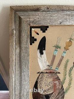 Native American Navajo Sand Painting Art Spirit Dancer Signed By J Begay