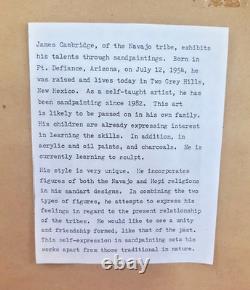 Native American Navajo Sandpainting River Thunder Kachina Signed James Cambridge