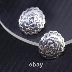 Native American Navajo Sanel L. Sterling silver 925 oval studs earrings