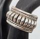 Native American Navajo Signature Ribbed Sterling Silver Ring Size 7