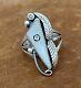 Native American Navajo Signed 925 Mop & Diamond Accent Feathers Ring Size 6.5