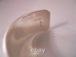 Native American Navajo Signed Feather Symbol Sterling Silver Cuff Bracelet 7