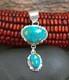 Native American Navajo Silver Kingman Statement Pendant