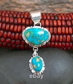 Native American Navajo Silver Kingman Statement Pendant