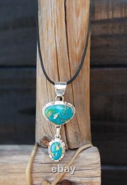Native American Navajo Silver Kingman Statement Pendant