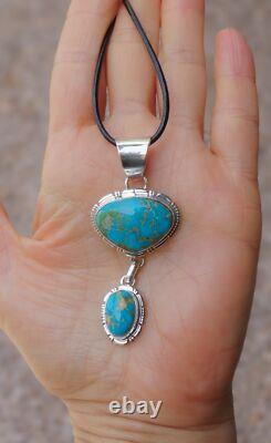 Native American Navajo Silver Kingman Statement Pendant