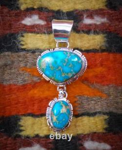 Native American Navajo Silver Kingman Statement Pendant