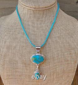 Native American Navajo Silver Kingman Statement Pendant
