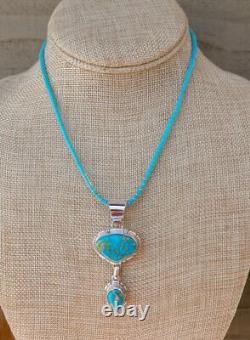 Native American Navajo Silver Kingman Statement Pendant